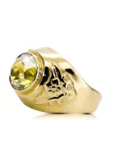 14K Yellow gold Yellow Peridot Ring Vintage style vrc078y
